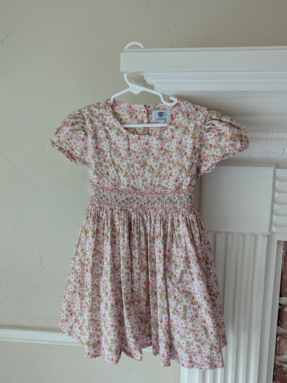 Question Everything | Girls' Pink Floral Smocked Dress - Classic Cotton